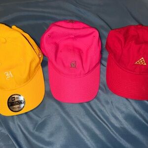 Set of Three Colorful Baseball Caps